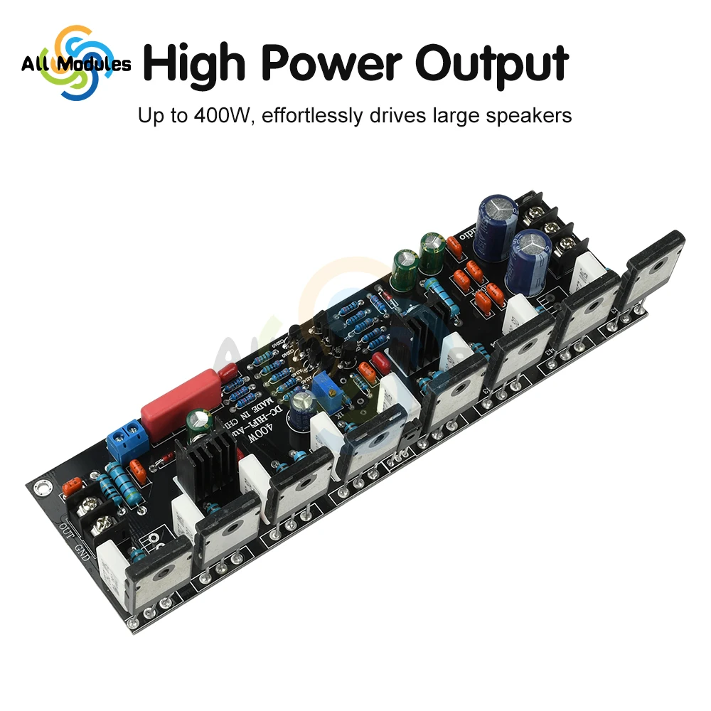 تيار مستمر 20 فولت-90 فولت ترقية 400 واط قناة واحدة مكبر كهربائي 1943 + 5200 الترانزستور عالية الطاقة وحدة الصوت أمبير