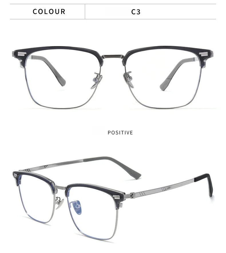 Hochwertige, ultraleichte Anti-UV-3D-Filmbrille mit polarisiertem magnetischem Clip-On-Brillengestell für Herren, Vintage-Titanbrille 9688ZM – Detail 18