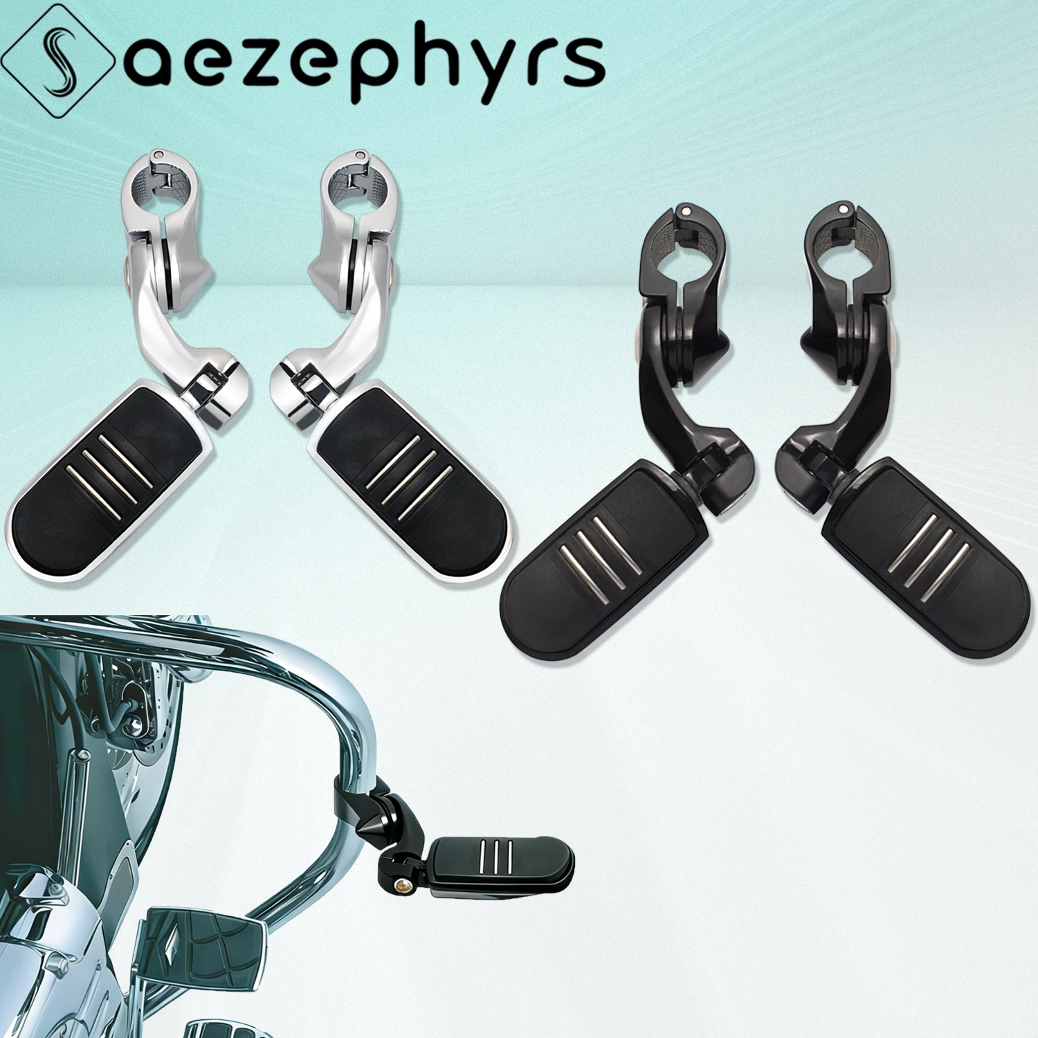 

1 1/4" 32mm Adjustable Engine Guard Pegs Motorcycle Highway Foot Rest For Honda Harley Touring Road King Softail Sportster Dyna