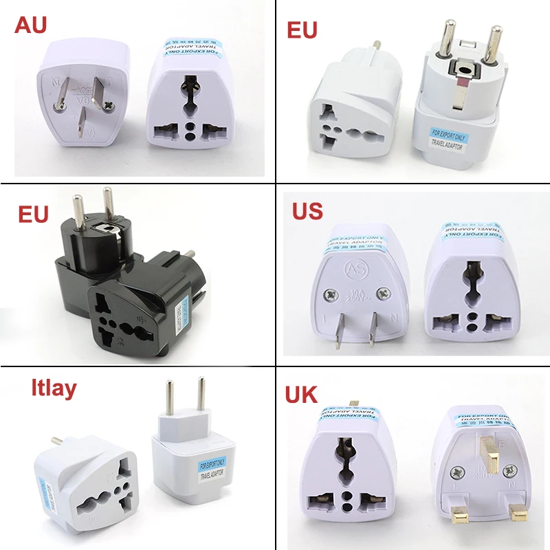 

Universal AU US UK EU Plug Adapter American Japan Korea Russia German Travel Plug Israel Brazil Power Converter Socket Plug M20