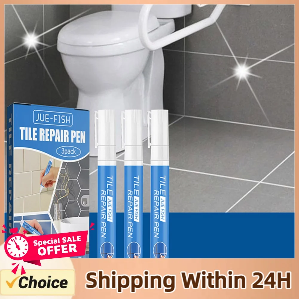 3pcs Tile Grout Paint Pen Waterproof Grout Repair Pen -proof Wall Grout Restorer Pen Safety for Restoring Tile Wall Floor