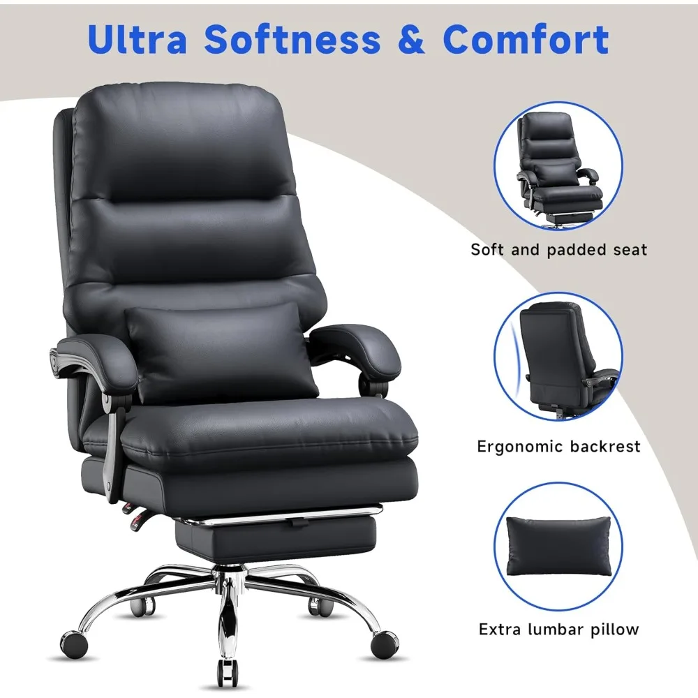 Big and Tall Office Desk Chair, Ergonomic Office Chair, 400LBS PU Leather Computer Chairs, Executive Office Chair image 6