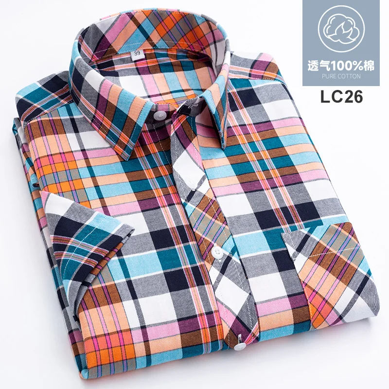 

Новая классическая клетчатая рубашка 8XL, мужская рубашка с коротким рукавом и карманом, приталенная, мягкая, уютная, тонкая, 100% хлопок, мужская рубашка с длинным рукавом, большие размеры
