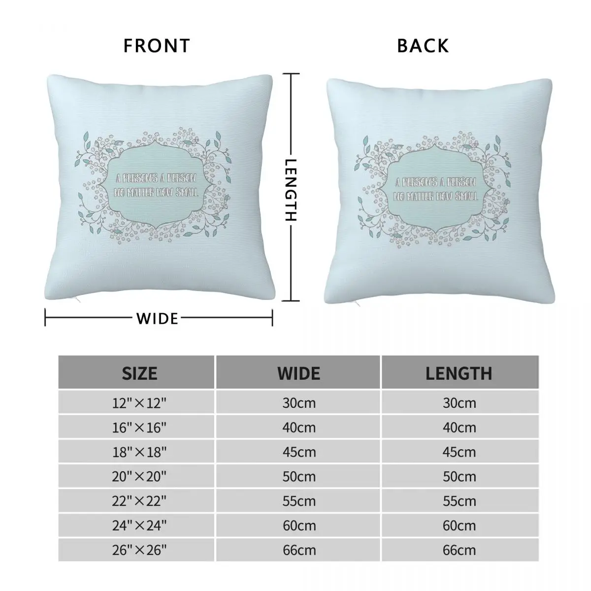 A Person No Matter How Small Pillowcase Polyester Linen Velvet Printed Zip Decor Pillow Case Car 45x45