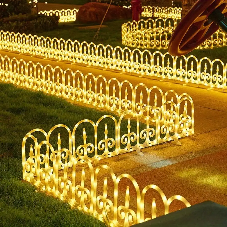 

LED Solar Style Fence Light Solar New Outdoor Color Lights Atmosphere Decorative Light Villa Garden Decorative Light IP44