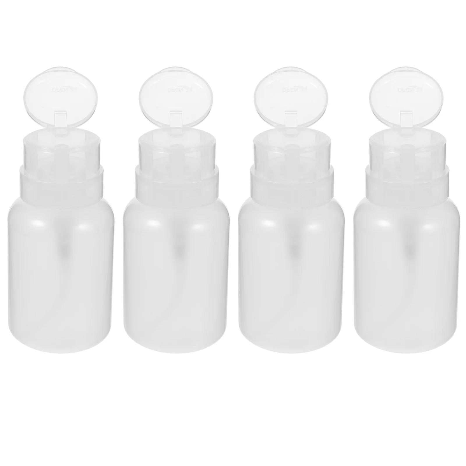 

4Pcs 250Ml Press Down Pump Bottles Refillable Liquid Containers for Makeup Remover Nail Polish Remover Daily Use