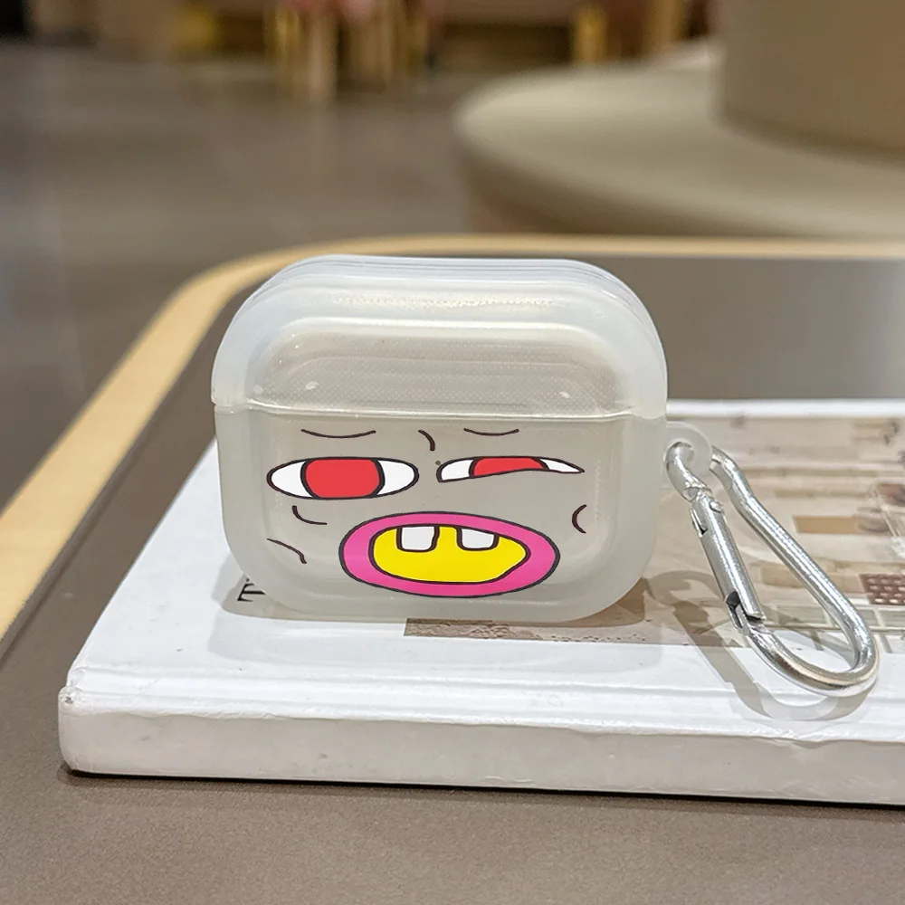 cute expressions Translucent Silicone Case for Airpods 4 3 Pro 2 1 Wireless earphone Headphone Pro2 Protective Covers