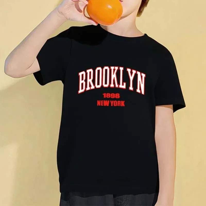 

Brooklyn 1989 Printed Children Colorful T-shirt Teenage Boys and Girls Casual Loose Fashion O-Neck Short Sleeve Tops Clothing