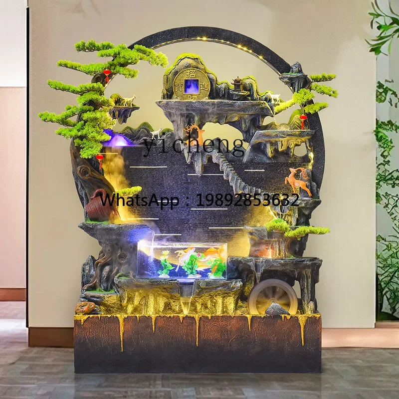 

XJ-1 living room rockery flowing water fountain water curtain wall fish tank office courtyard landscape ornament decoration