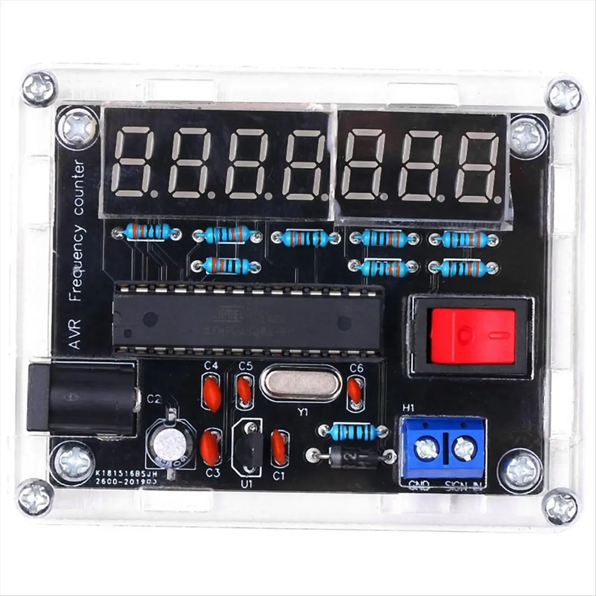 A89X Frequency Meter,10MHz Frequency Meter DIY Kit Frequency Counter AVR Frequency with Shell Counter 0.000 001Hz Resolution