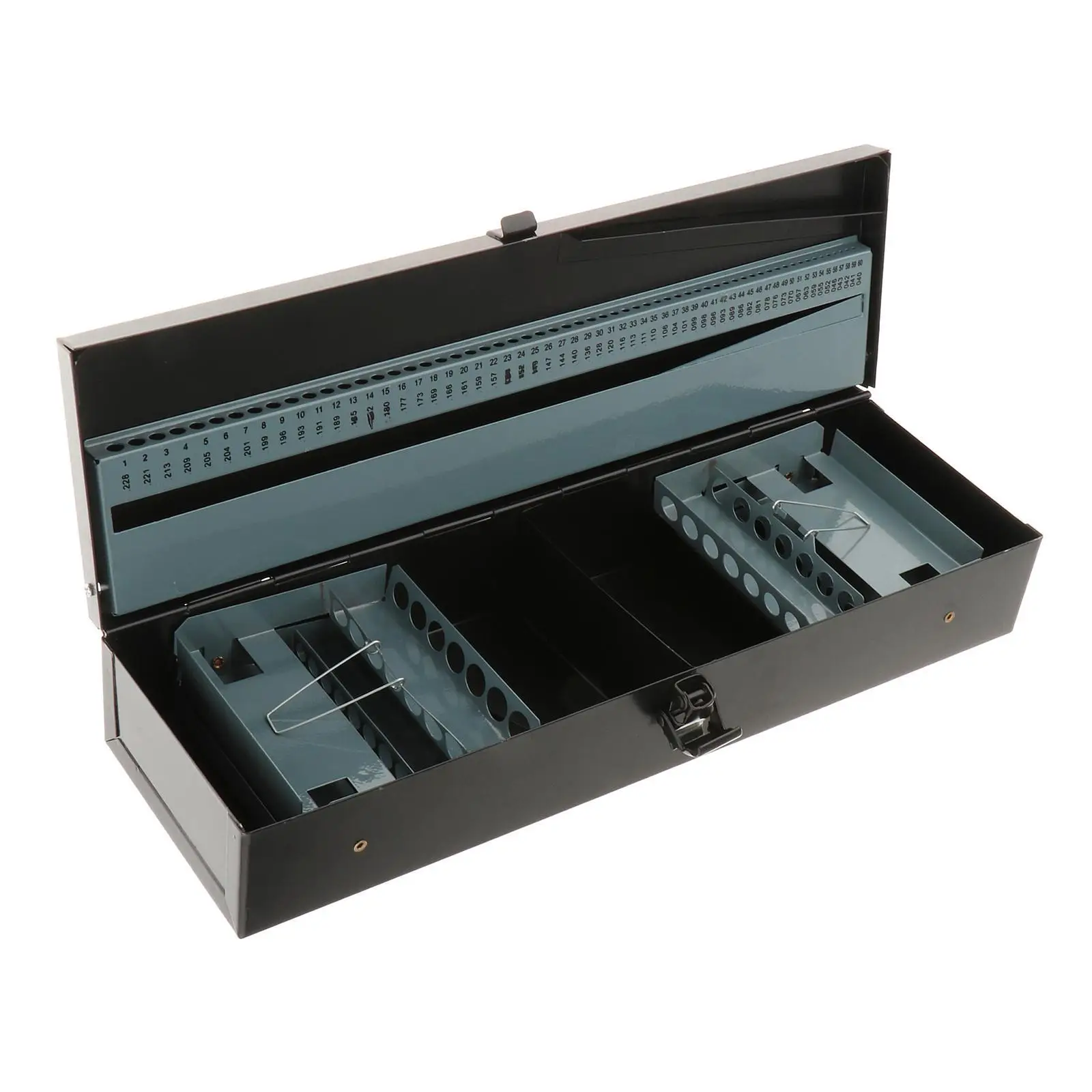 Drill Bit Index Case Organizer Empty Workshop Equipment,Tool Box Jobber Length Drill Bit Holder Storage Box for Home Garden