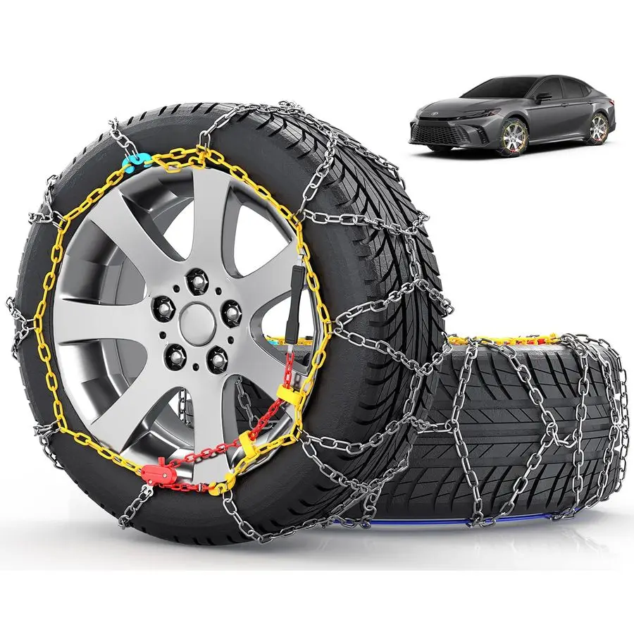 

Easy Install TireChains, OnePull Fit Design Tire Snow Chains for Passenger Cars, Sedan, SUVs, Emergency Winter Tire Traction Car