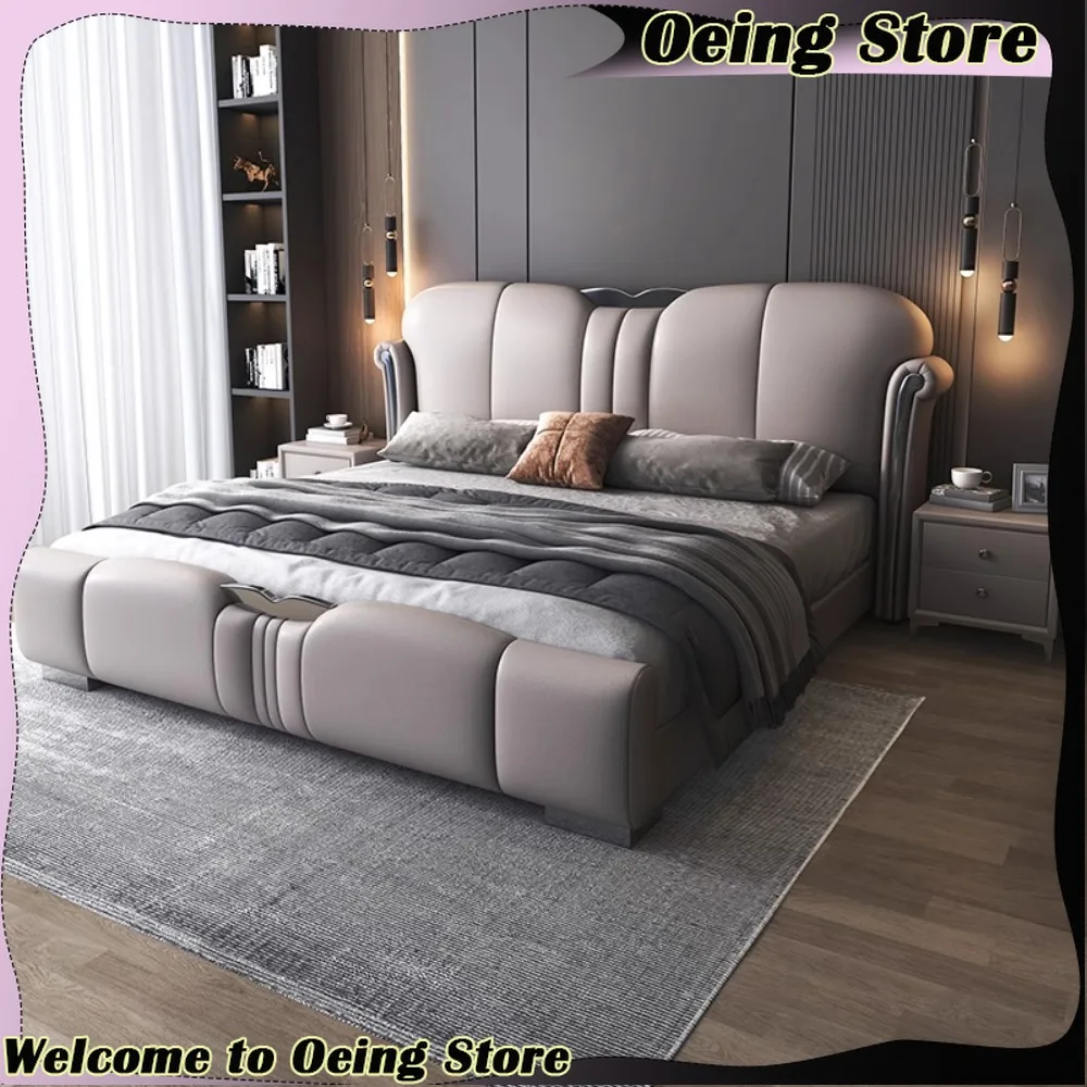

Modern Upholstered Beds Minimalist Storage Multifunctional Luxury Bed Frames Nightstands Letto Matrimoniale Home Furniture