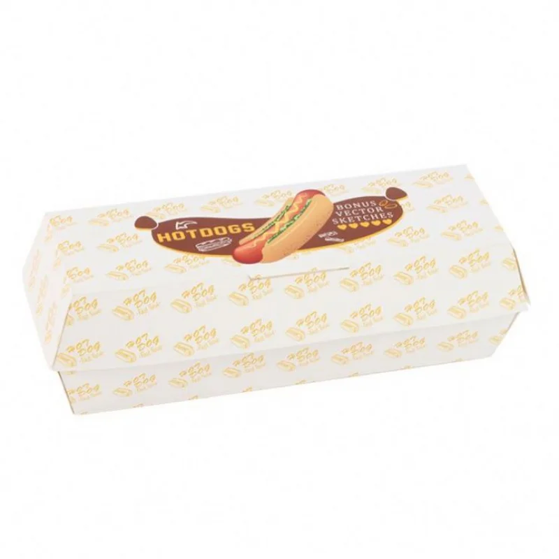 Customized productHot selling disposable eco friendly food grade paper hot dog tray box