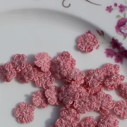 50Pcs Colorfull Small Flower 19 Color 1cm Hand Hook Wool Flower Handmade DIY Accessories Clothing Fine Handmade Decoration