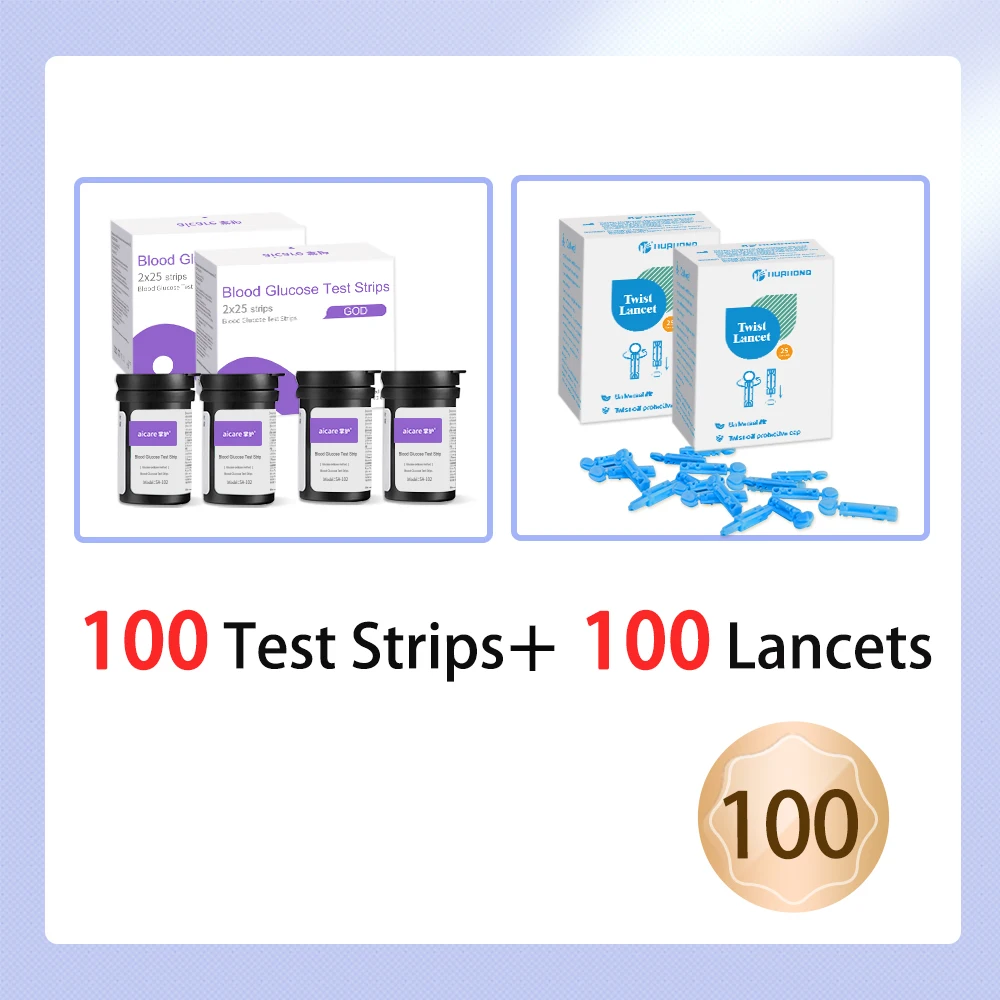 Blutzucker-Monitor-Set mit Blutzucker-Teststreifen und Lanzetten, Glucometer-Lancing-Gerät, Reiseetui, Test für Diabetiker zu Hause – Detail 8