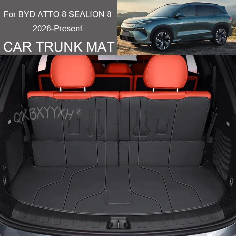 Car Trunk Main Cargo Liner Nappa Leather Mat Auto Waterproof For BYD ATTO 8 SEALION 8 2026-Present Wear-Resistant Pad Accessory