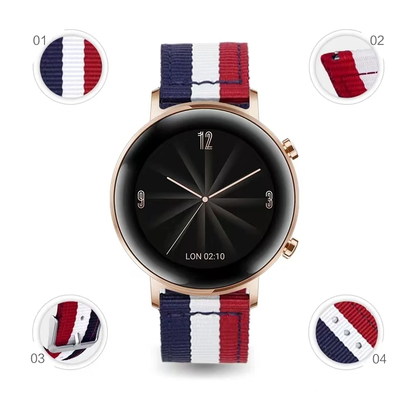 22Mm 20Mm Nylon Band Voor Samsung Galaxy Horloge 6 5 4 3 Huawei Horloge 4/3/Gt4/3/2 Pro Ademende Polsband Voor Amazfit Gtr 4/Gts
