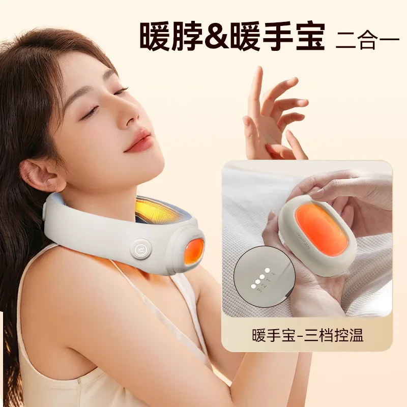 Magnetic hand warmer heating scarf two-inone hand-held charging mini device double-sided electric heating three-speed adjustment