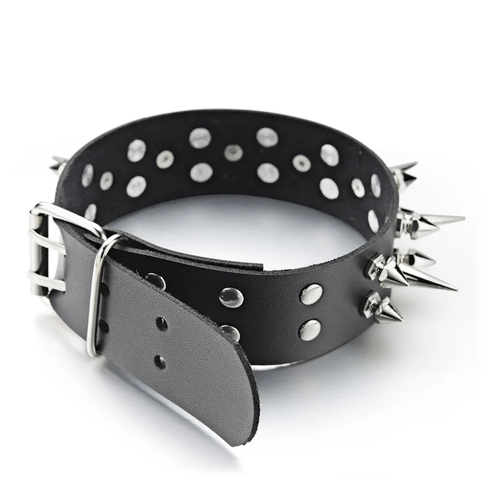 Punk Spike Rivets Stud Choker Necklace PU Leather Rock Gothic Chokers Collar Goth Harajuku Anime Girl Sexy Jewelry X636c