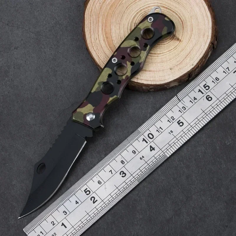 Portable multifunctional stainless steel outdoor knife, wilderness survival self-defense, sharp folding knife