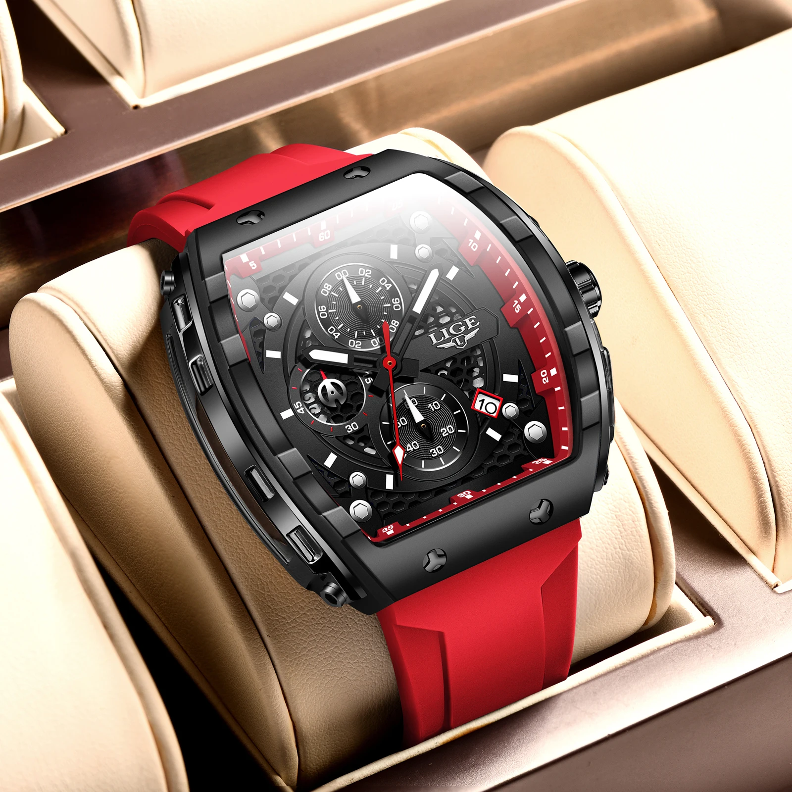 LIGE 남성용 시계 탑 브랜드 럭셔리 스퀘어 실리콘 - Luxury Watch Top 10 리뷰 및 가격