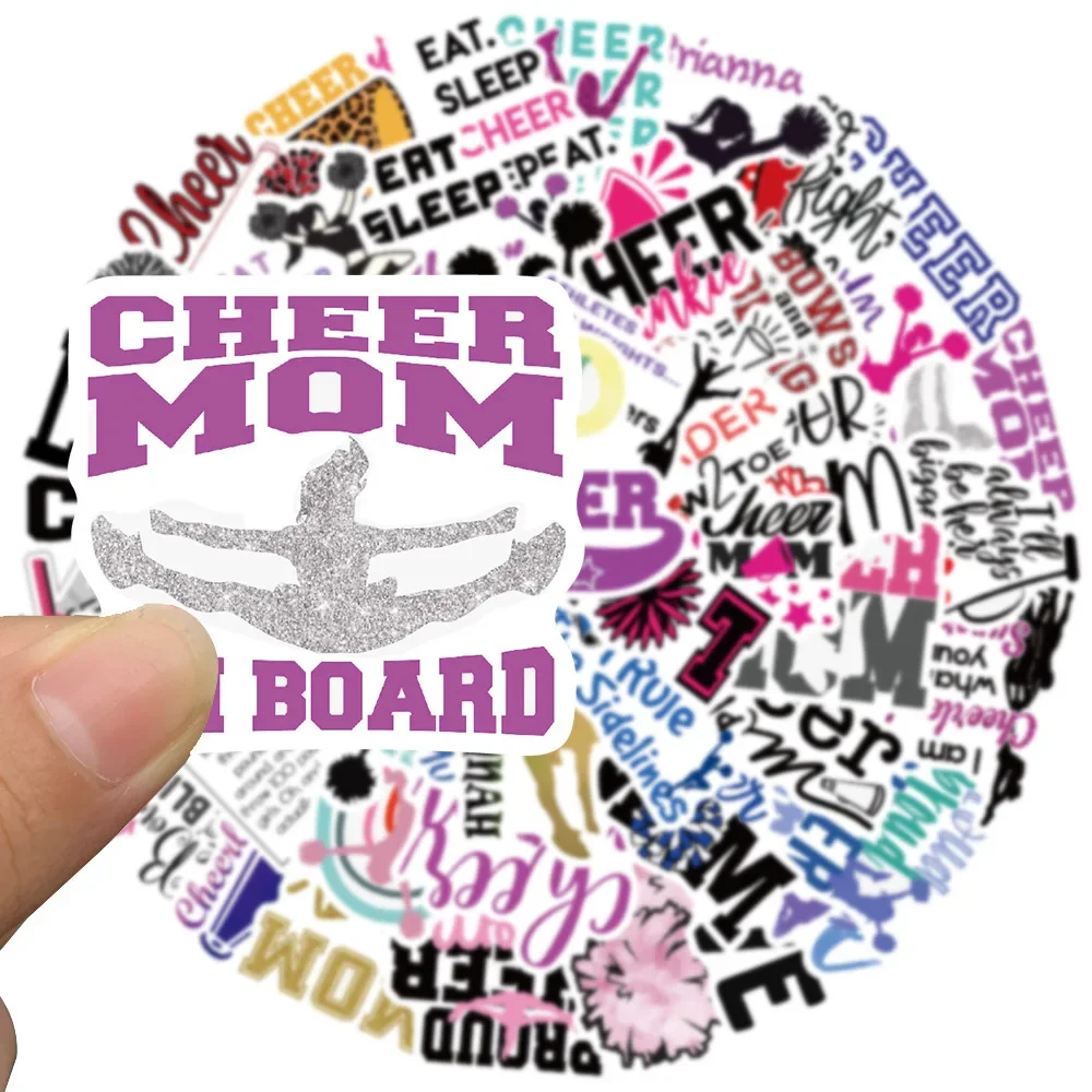 10/50Pcs Cartoon Cheerleading Stickers English Slogan Sticker Personalized Decoration Luggage Notebook Cute Kids Girl 