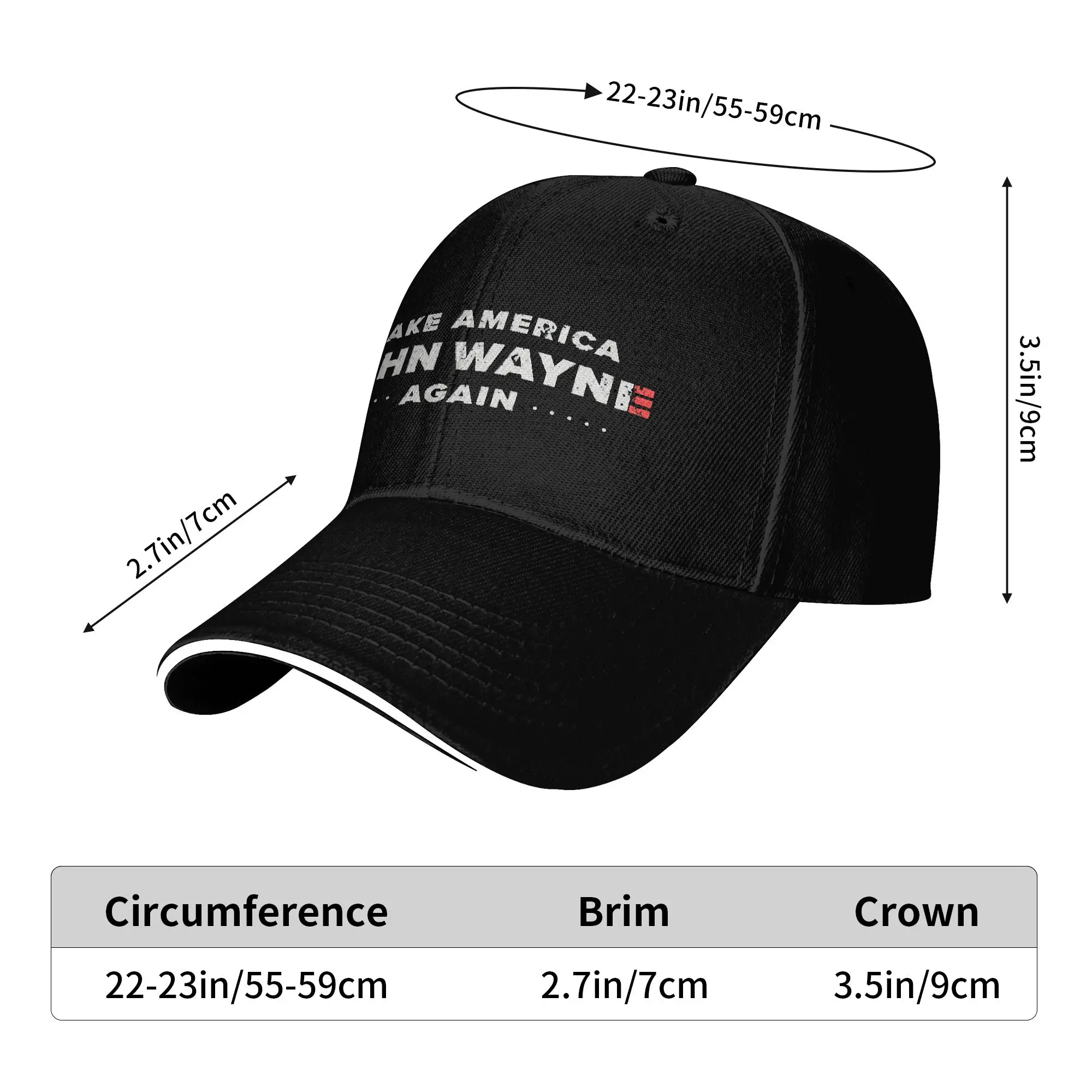 Make America John Wayne Again Casual Baseball Cap Summer  Trucker Hat Hot Sale  Men Women Fitted Retro Baseball Caps