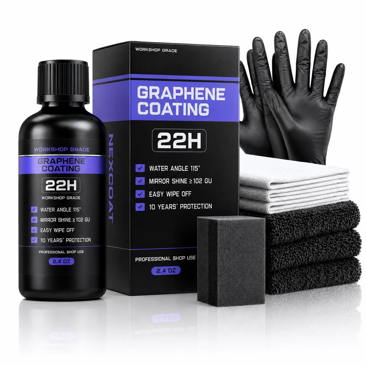 

Graphene Ceramic Coating 22H Kit – with Self Healing and UV Track Technology Car Detailing Professionals 10+ Years of Protectio