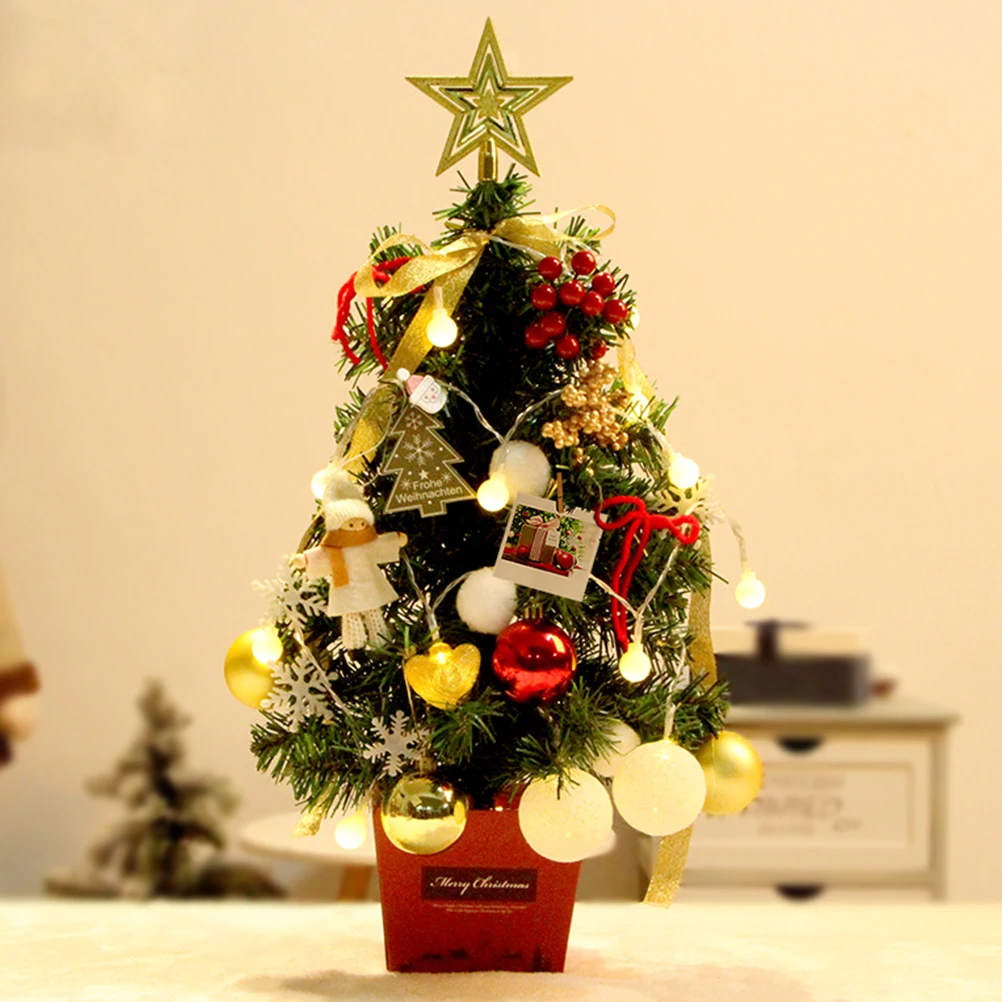

1Pcs Mini Christmas Tree Desktop Decor Luminous Adornment Xmas Festival Lighting Decorative Ornament Festival Adornment