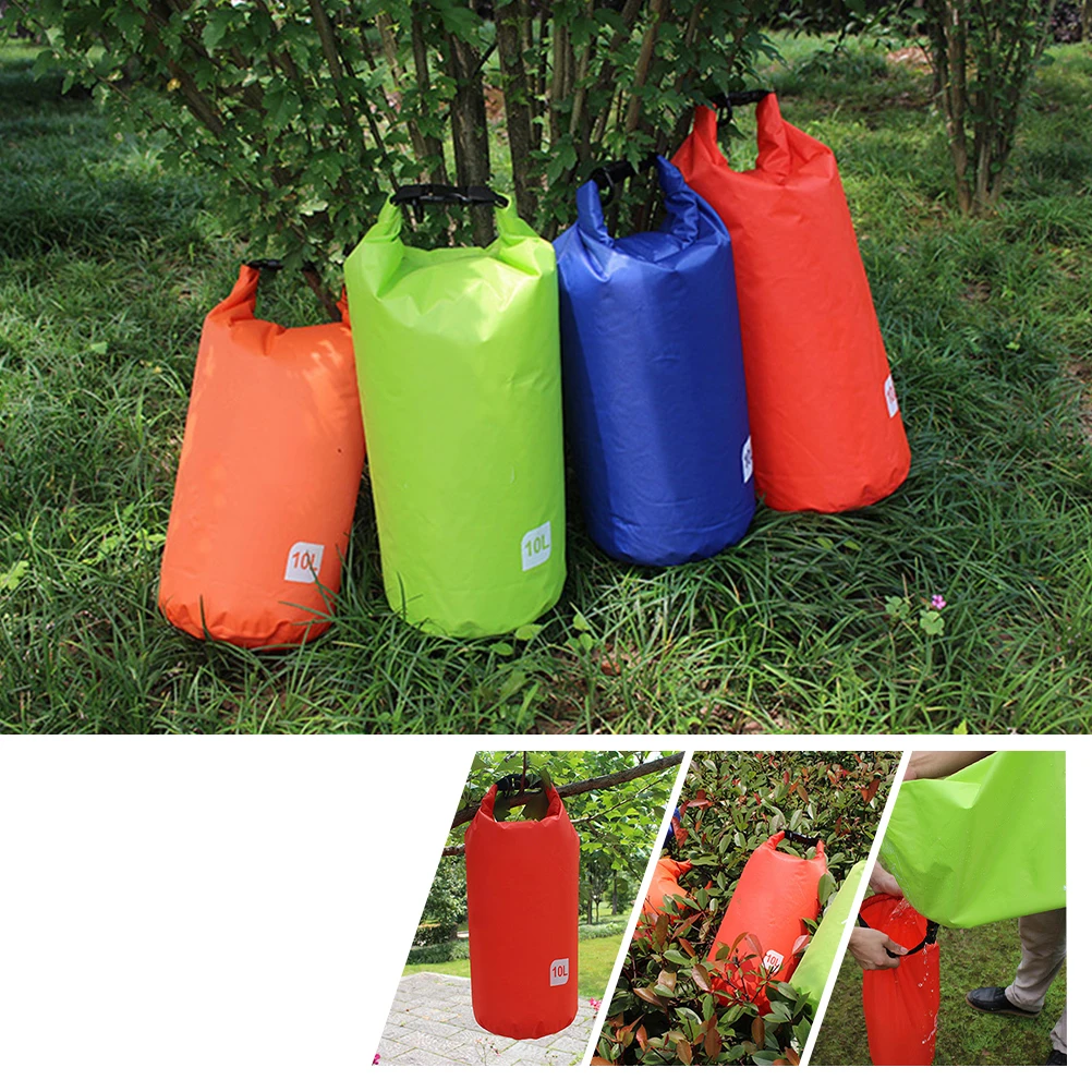 

1pc 10L Waterproof Storage Bag For Rafting Beach Outdoor Camping Foldable Pouch With Shoulder Strap Holds Phone Keys Cards