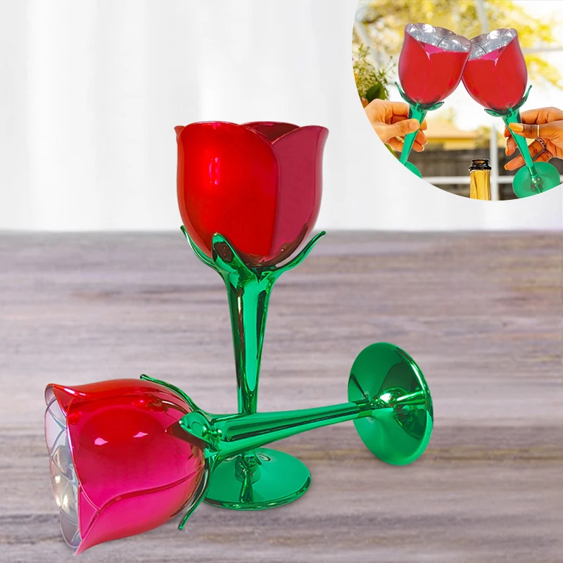 

1 шт., розовое стекло с гальваническим покрытием, 175 мл, пластиковая чашка для свадеб и вечеринок, многоразовая и легко чистящаяся для дегустации