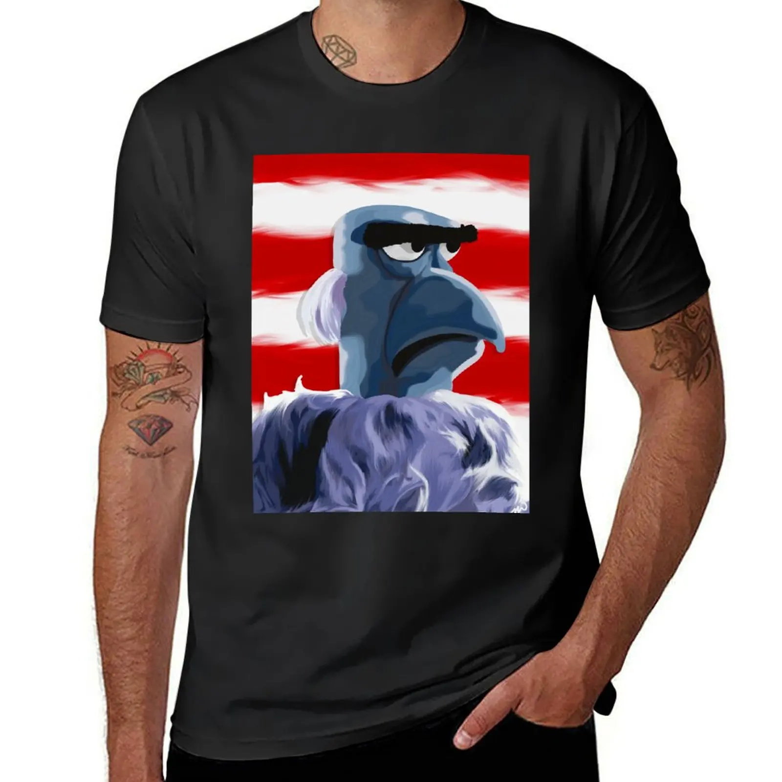 Sam Eagle Portrait Painting (version 1/2) T-Shirt cute tops aesthetic clothes T-shirts for men cotton