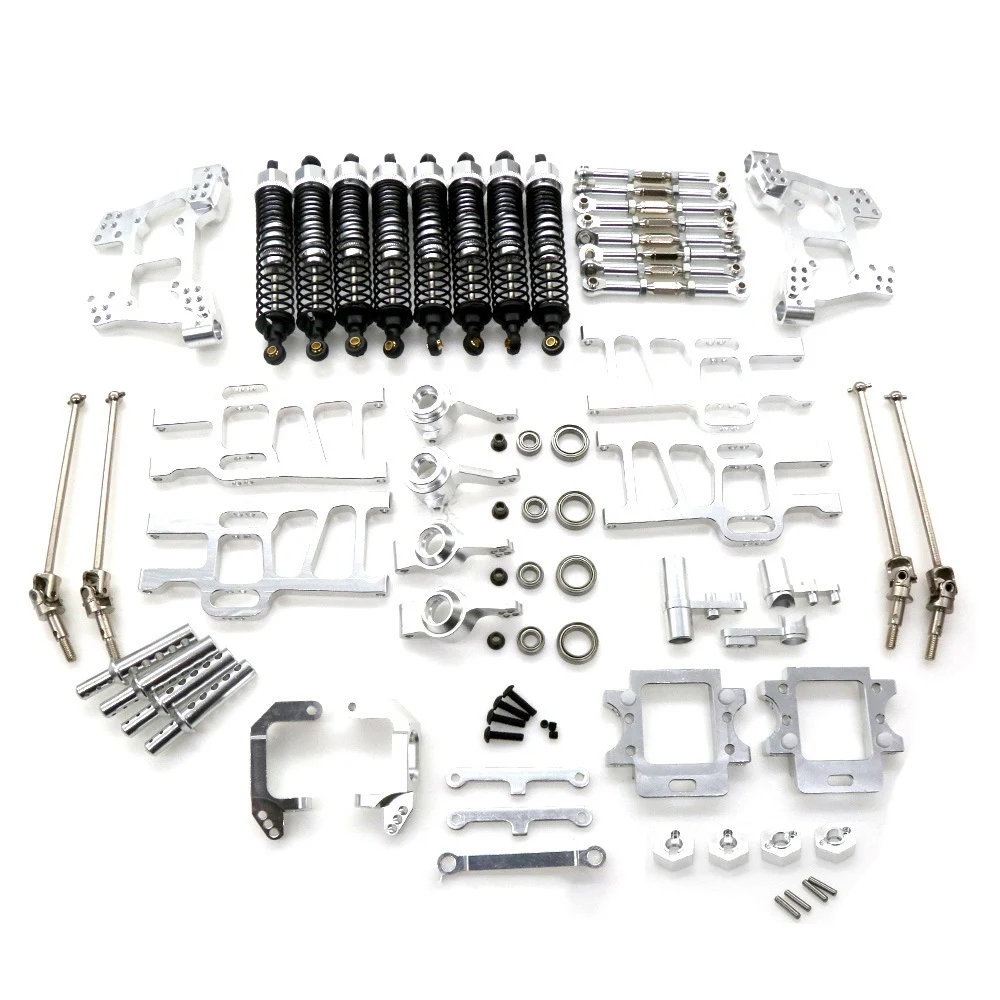 Metal Upgrade Parts Kit Shock Absorber Suspension Arms for HSP 94111 94108 1/10 RC Car Monster Truck Accessories,Silver