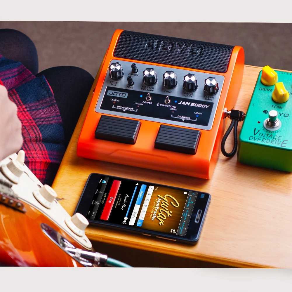 JOYO JAM BUDDY Portable Guitar Practice Amp & Multi-Effects Pedal Combo with Bluetooth Playback Rechargeable and Built-in Delay