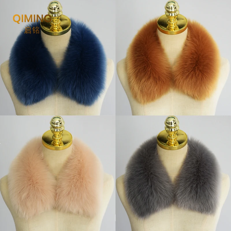 

Woman Faux Fur Collar Scarves Winter Warm Soft Fake Faux Fur Scarf For Coat Parkas Jackets Outerwear Fox Fur Shawl Neck Collar