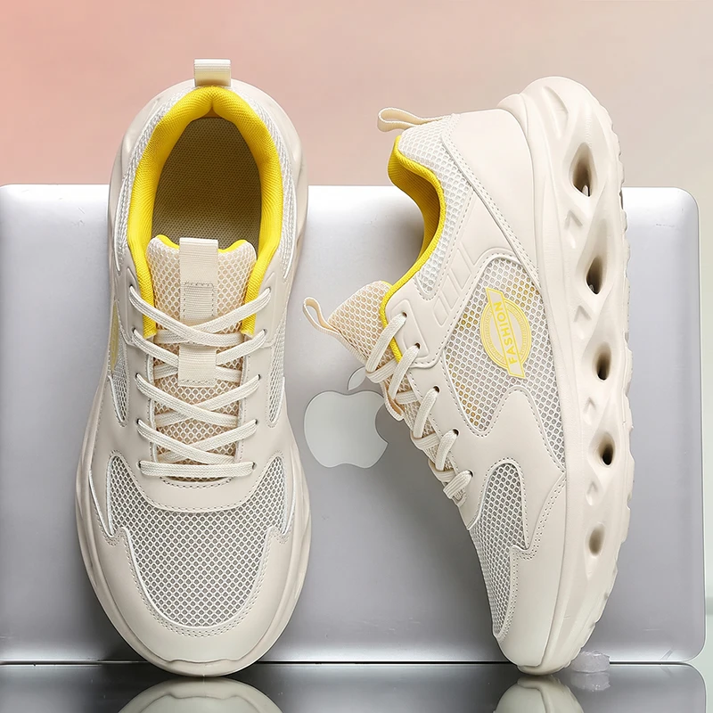 Leichte, gepolsterte Walkingschuhe mit breiter Zehenbox, atmungsaktives Mesh, breite Passform, lässige, modische Sportschuhe für den Alltag