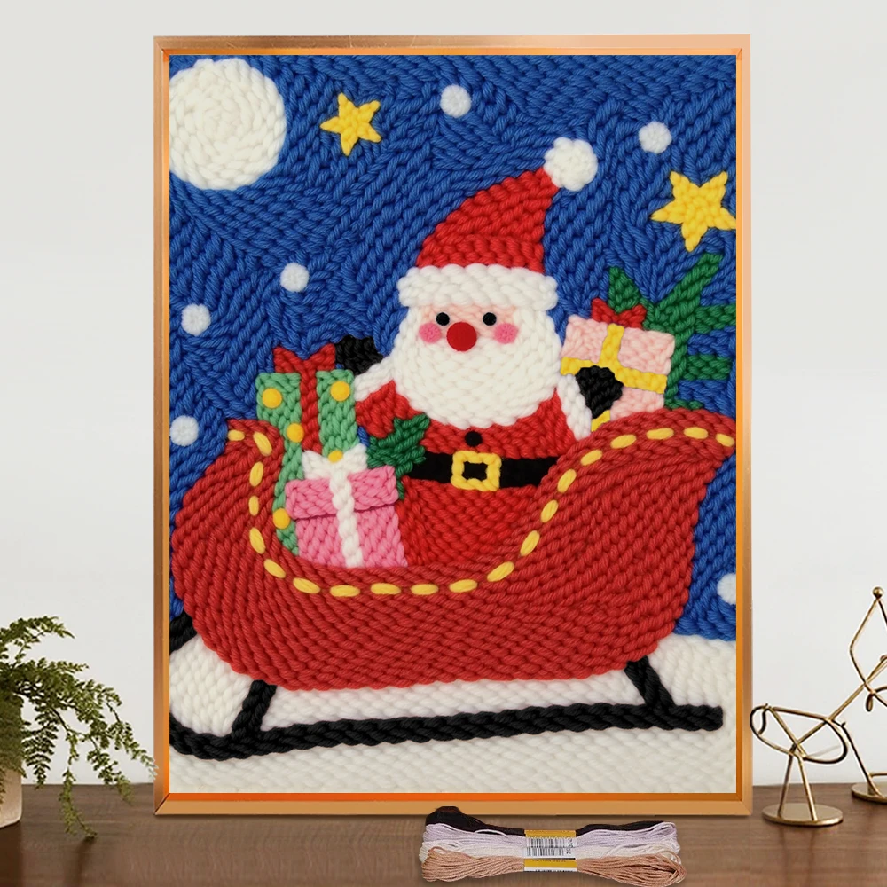 

Punch Needle Embroidery Starter Kits For Kids Adults Beginners Include Instructions Punch Needle Fabric With Christmas Pattern