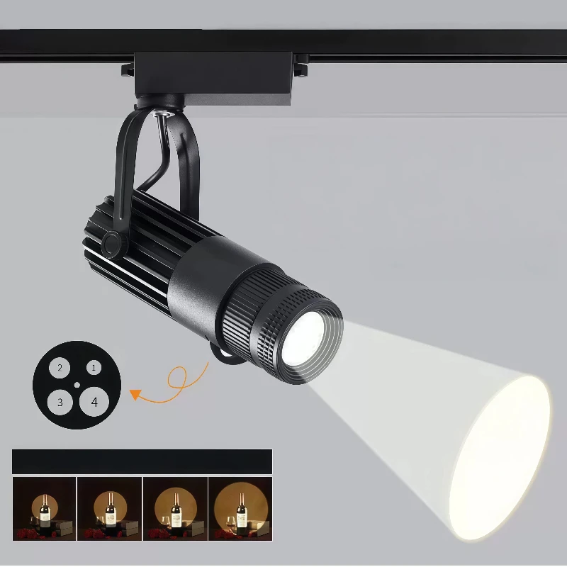 RGB Changeable LED Track Light Adjustable Focus LED Spotlight Stage RGB Ceiling Light Projection Display Background Wall Lamps
