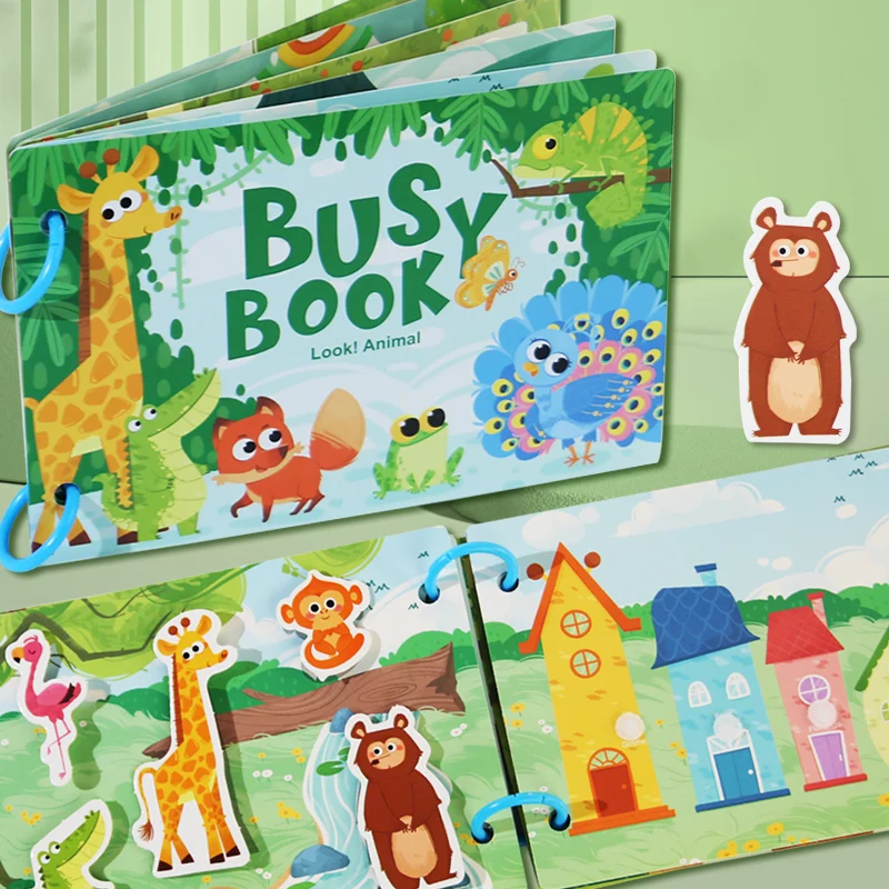 Libro Montessori Baby Occupato Il mio primo libro silenzioso Incolla Apprendimento precoce Educazione Ty Gioco di abbinamento giocattolo per bambini per bambini 2 3 anni