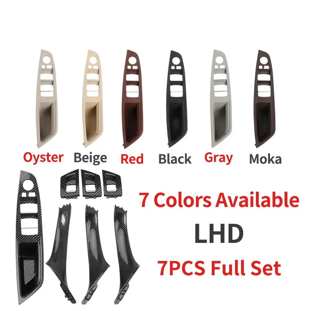 For BMW 5 series Car Interior Inner Door Handle Panel Pull Trim Cover Window Switch Panel Handle Set For BMW F10 F11