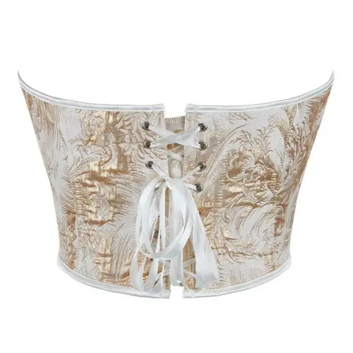 Imagen 2 del producto Lencería push-up sin tirantes con estampado negro y dorado y corte sexy y ajustado.