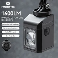 ROCKBROS 1600LM luz de bicicleta Control remoto pantalla Digital linterna de ciclismo faro PX6 luces de bicicleta inteligentes para todo clima