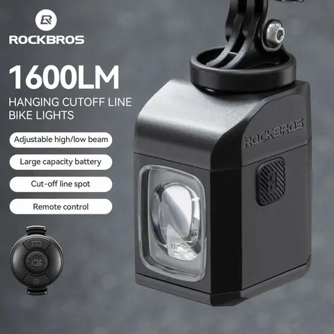 ROCKBROS 1600LM Bike Light Remote Control Digital DisplayCycling Lantern Headlamp PX6 All-weather Smart Bicycle Lights