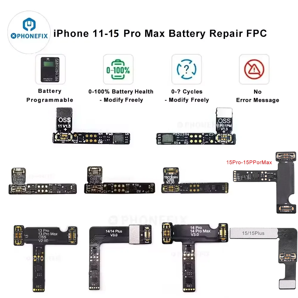 OSS W12/W11 Pro Box Przywieszka akumulatora Elastyczny kabel FPC do Iphoneu Zdejmowanie kabla do weryfikacji baterii jest oryginalna po wymieniu baterii