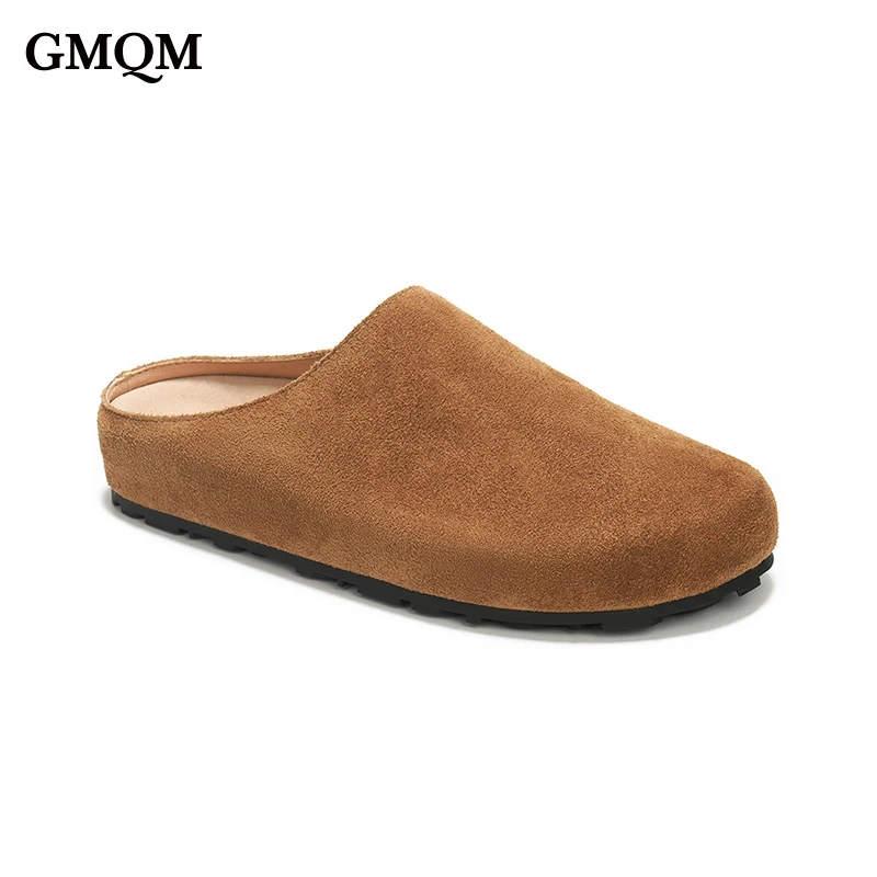 GMQM Fashion Birkenstock Clogs for Women Leather Suede Antislip Rubber Slippers Mule House With Arch Support Slip-On For Ladie