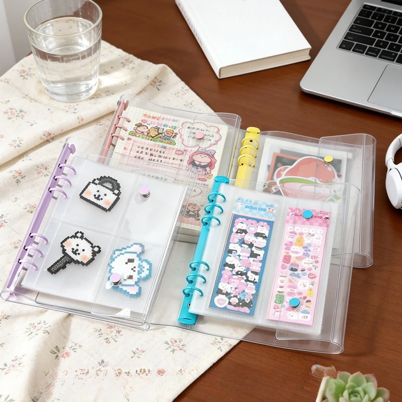 A5 Laser Star Double Button DIY Binder Photocards Collect Book Diary Agenda Planner DIY Cover Album Stationery