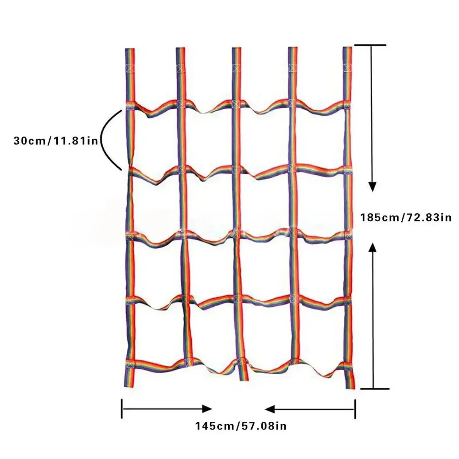 Kids Climbing Net Rainbow Rope Ladder for Outdoor Playset Nylon Mesh Cargo Net for Tree House Swing Set Jungle Gym Accessories view 4