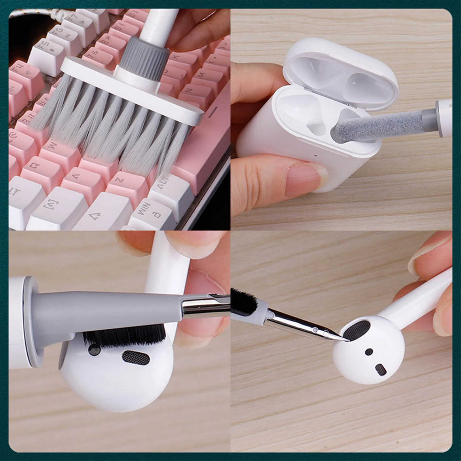 Keyboard Earphone Cleaning Brush 5 In 1 Computer Multi-functional Cleaning Tool Earphone Keyboard Dust Removal Tool