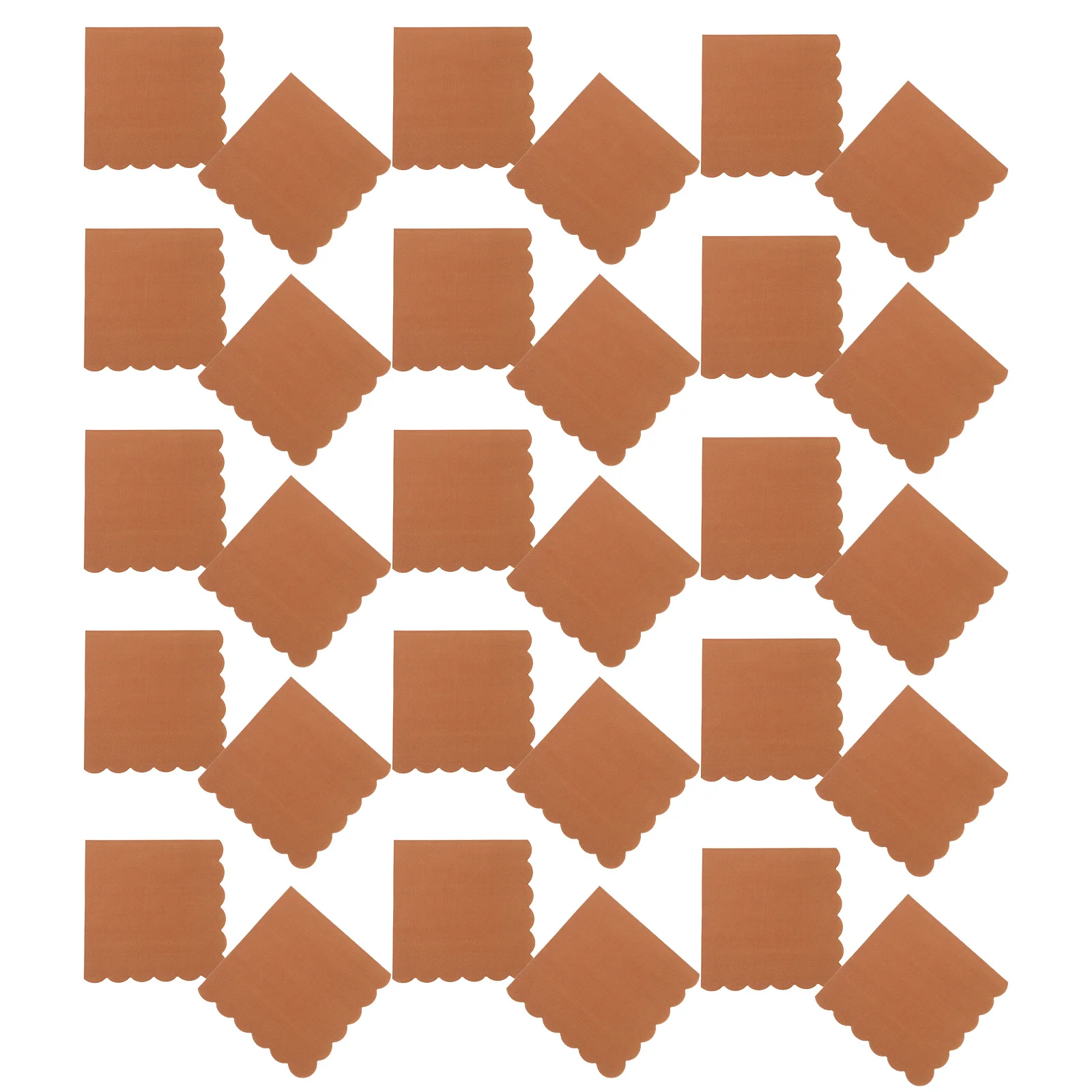 

100Pcs Kraft Brown Disposable Napkins Scalloped Edge Soft Absorbent Party Dinner Hotel Wedding Reception Supplies